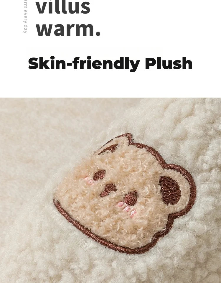 TZLDN Fashion Men's Slippers Winter Warm Cartoon Bear Lovely Indoor Soft Sole Non-slip Dormitory Causal Home Plush Shoes Couple