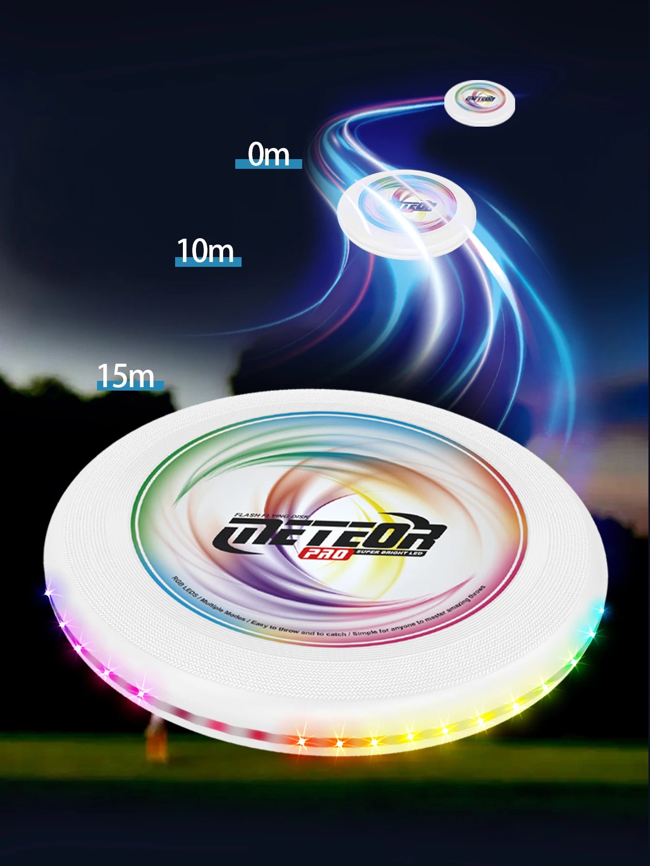 LED Flying Disc, Noctilucence Colorful Outdoor Leisure Toys Various Lighting Changes Lightweight and Fun Sport Game Gifts