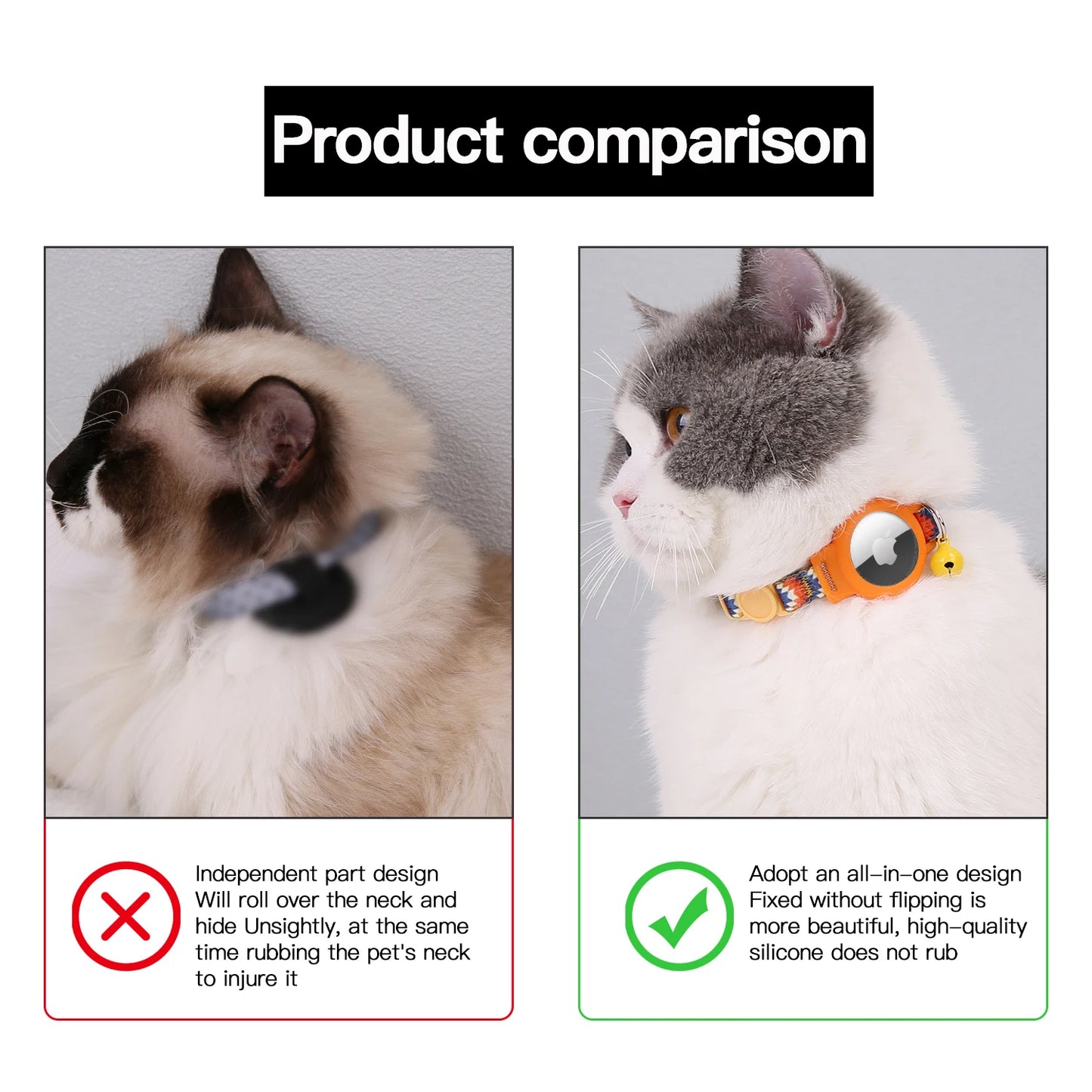 Pink Nylon Cat Collar With Bell For Tracking Device