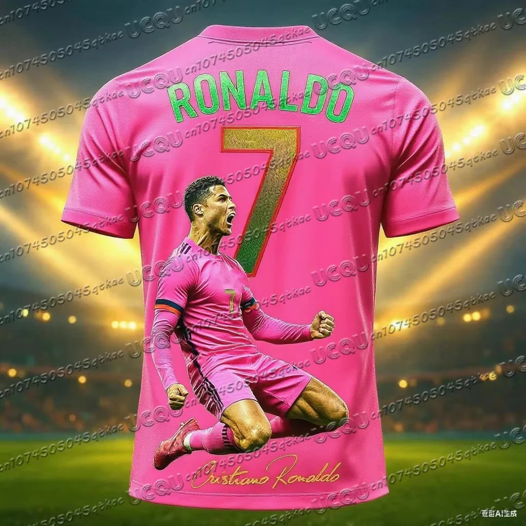 26 New Football Jersey 3D Printed NO.7 Ronaldo Boys Girls Training Women's Sports Breathable Short Sleeve Kids/Men's T-shirt Top