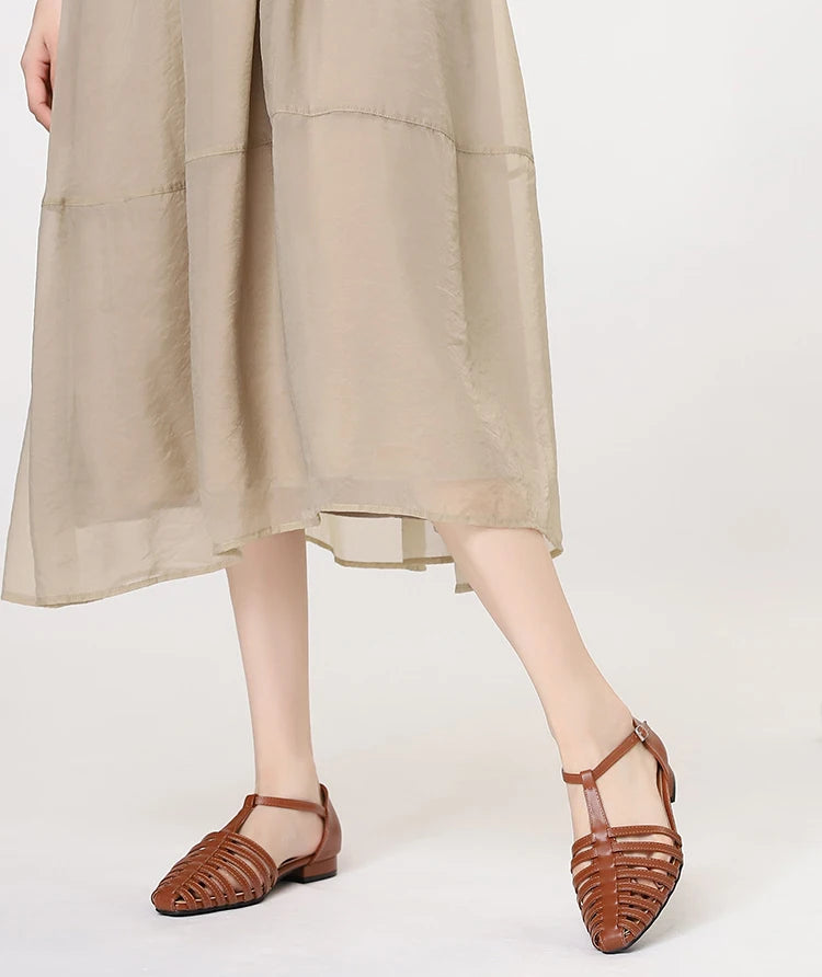 ZAROY Summer Cross Strap Flat Sandals Women Round Toe Ankle Buckle Hollow Casual Roman Sandalia Zapatos De Mujer сандали