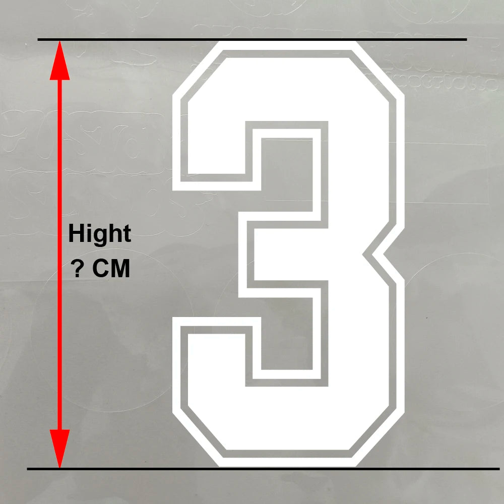 White Black Men Kids Number Iron on Patches Letter DIY Basketball Football Jersey Number Boys Gilrs Clothes Hot Transfer Sticker