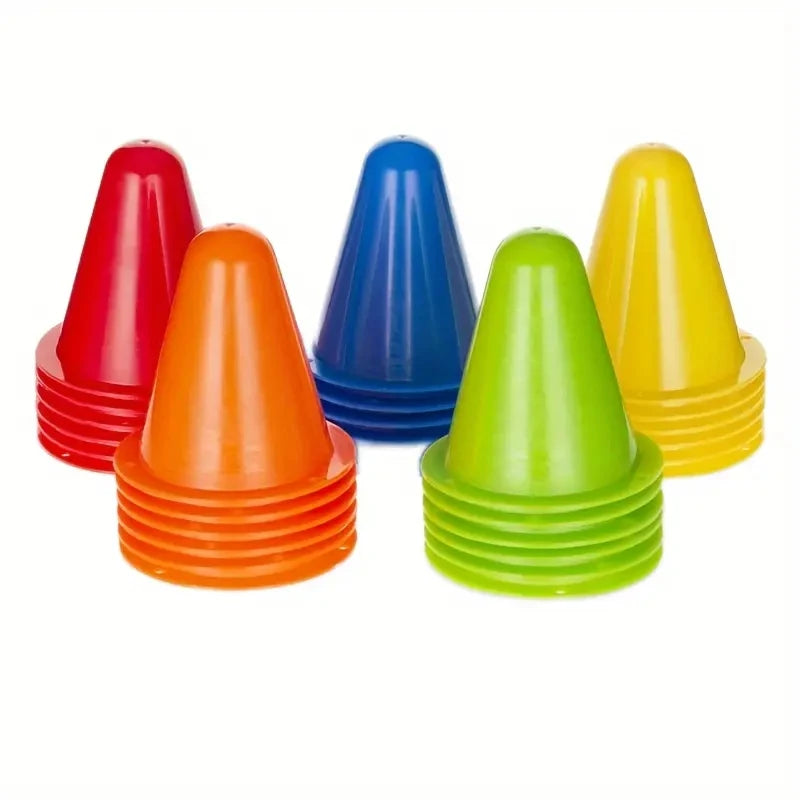 10 PCS Multiple Colors Plastic Cones Soccer Training Cones Roller Skating Training Football Training Equipment