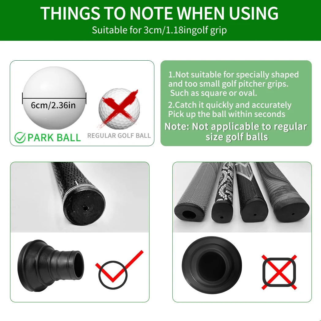 Caiton Park Golf Ball Retriever, Soft Rubber, Effortless Pickup, No Bending, Quick & Easy Installation, Essential Golf Accessory