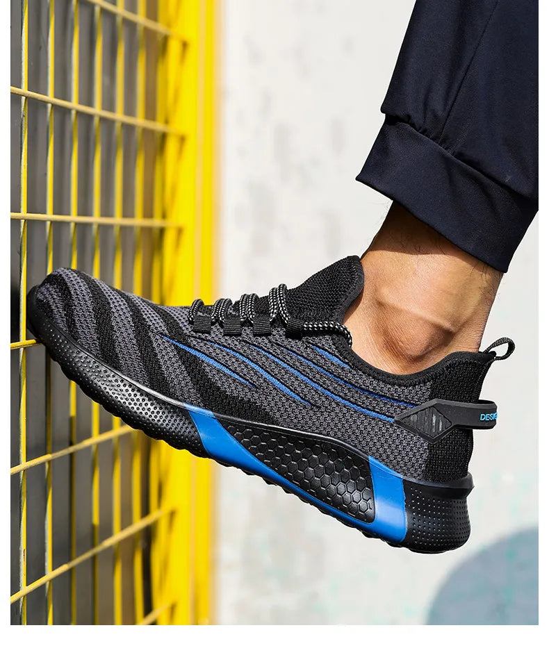 Work Safety Boots Ankle Height Anti Puncture Lace Up Men