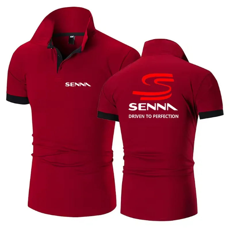 Ayrton Senna 2025 Men's New Summer Hight Quality Polos Sports Print T-Shirt Short Sleeves Fashion Casual Lapel Streetwear Tops