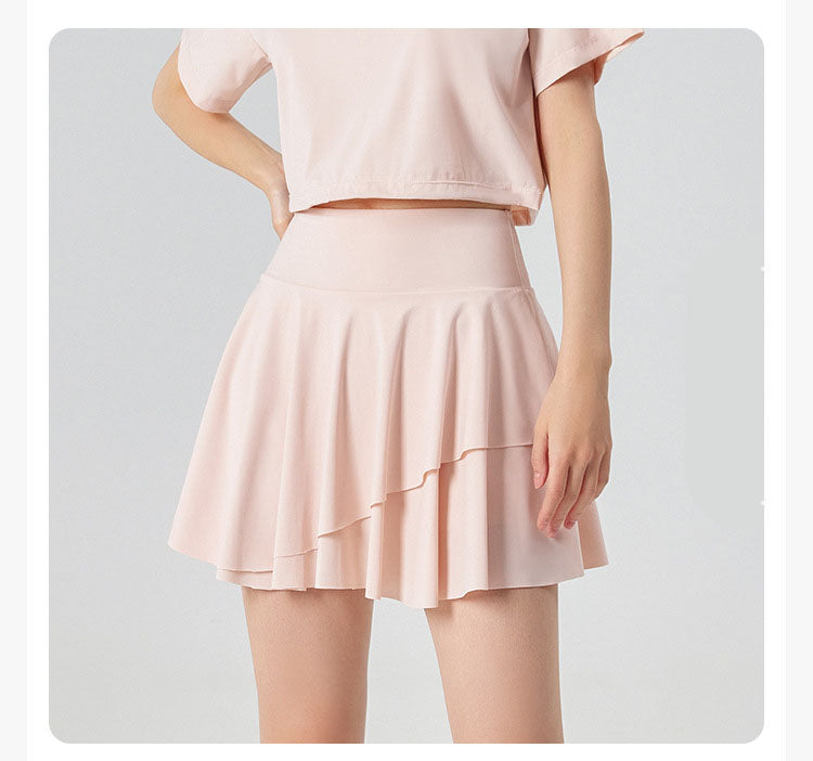 Sun Protection Tennis Skirt with Shorts for Women High-waisted Sun Block and Pleated Skirt Golf Skort Yoga Dresses with Leggings