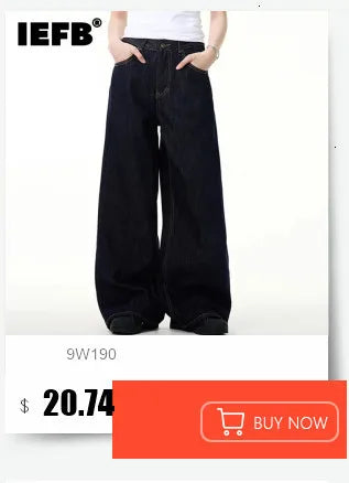 Men's Wide Leg Denim Jeans Casual Vintage Washed Old Blue