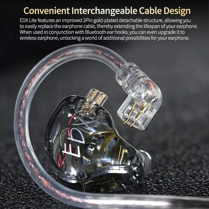 KZ EDX Lite HIFI Bass Earphones Stereo Music Earbuds In Ear Monitor Stage Live Headphones Gaming Sports Headset