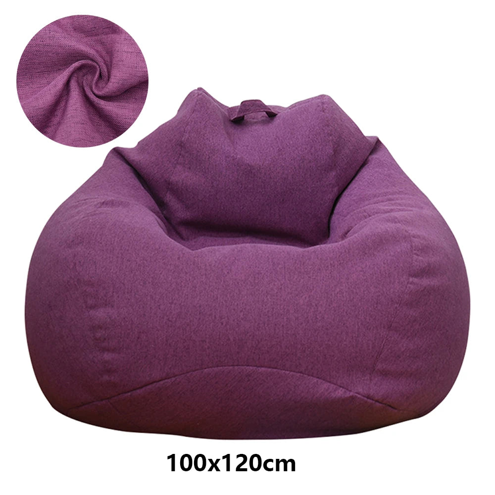 Lazy Sofas Cover Large Bean Bag Cover Without Filler Adults Couch Living Room Bedroom Home Tatami Lounger Comfortable Seat Cover