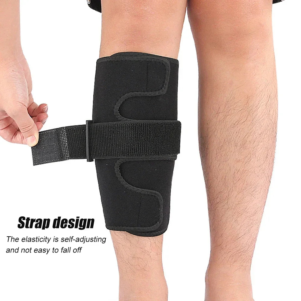 1Piece Calf Brace for Torn Calf Muscle & Shin Splint Pain - Adjustable Neoprene Compression Support Wrap for Lower Leg Injury