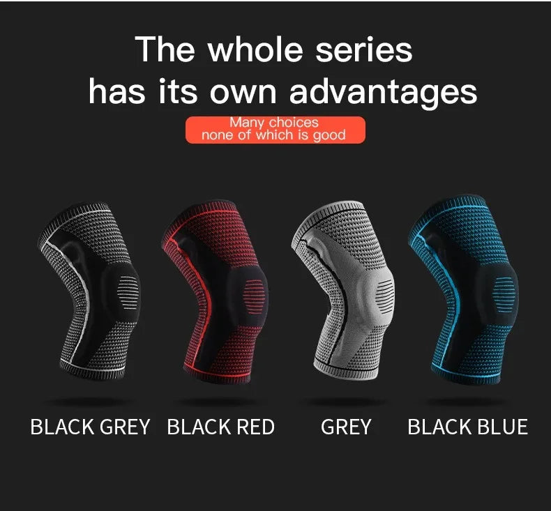 1PC Silicone Knee Pads Strap Patella Medial Support Meniscus Compression Knee Braces for Running Sport Knee Protection