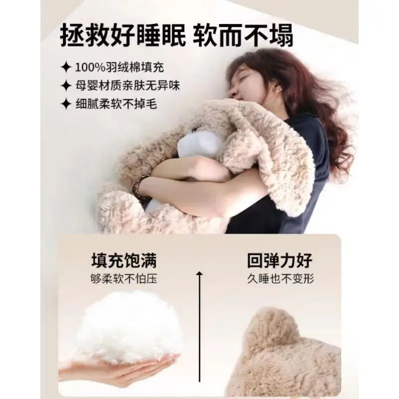 Large Size Angry Rabbit Plush Toy Cute Animal Plushie Doll Kawaii Stuffed Soft Toys Model Room Decor Birthday Gifts