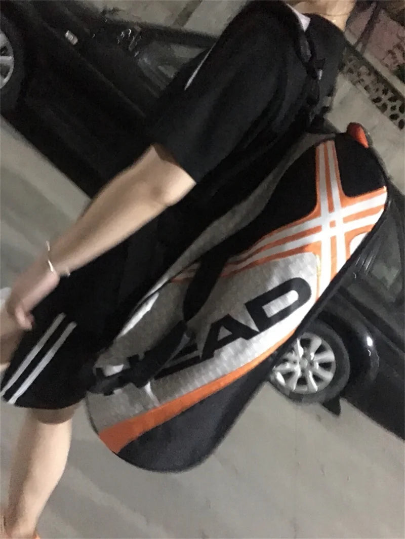 HEAD Tennis Rackets Bag Large Capacity 3-6 Pieces Tennis Backpack Badminton Gymbag Squash Racquet Bag With Separated Shoes Bag