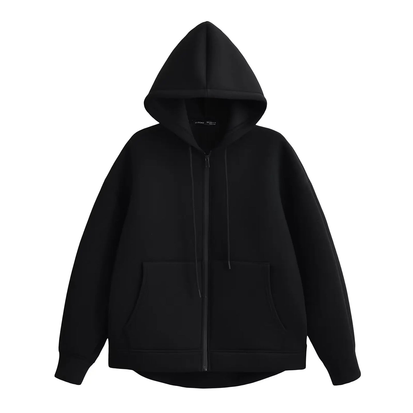 HH 2025 Casual Women's Soild Zipper Hoodie Long Sleeve Big Pocket Zipper Jacket With Hood Female Loose Outerwear Coat Tops