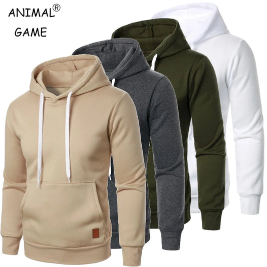 Mens Casual Hooded Collar Drawstring Hoodies Sweatshirts Long Sleeve Shirts Outdoor Streetwear Solid Color Lightweight Pullover