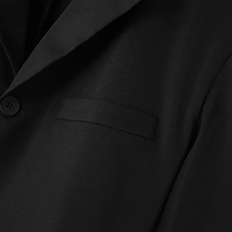 2023 Men Blazer Solid Color Lapel Long Sleeve Autumn Casual Suits One Button Streetwear Fashion Male Crop Coats S-5XL INCERUN