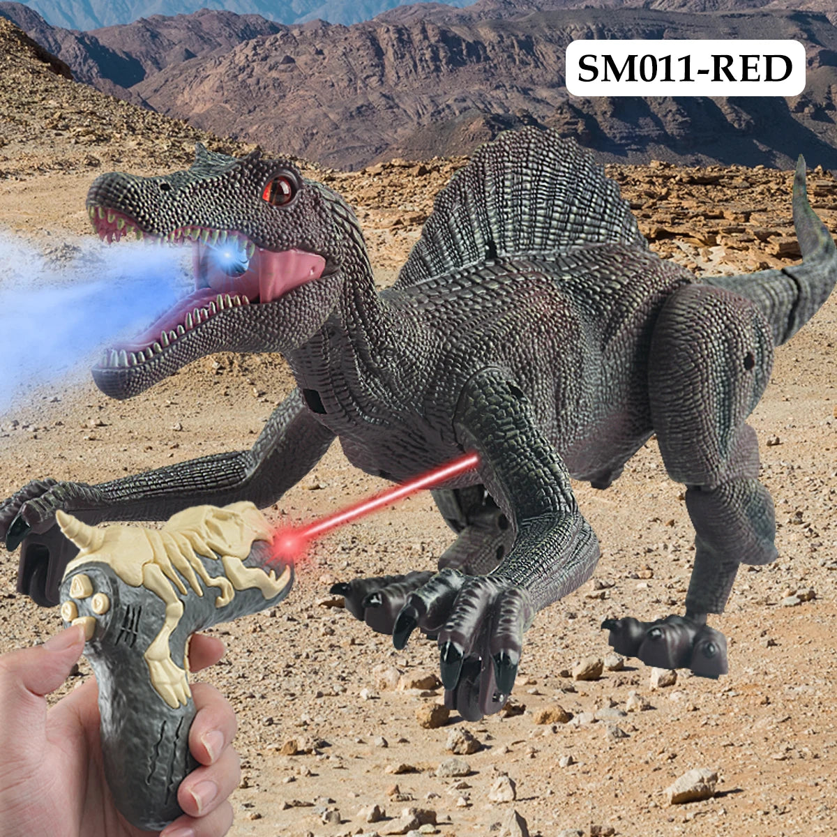 Remote Control Dinosaur Toys, Walking Dino with Light and Sound Velociraptor Tyrannosaurus Rex Spinosaurus Toy Electronic Gifts