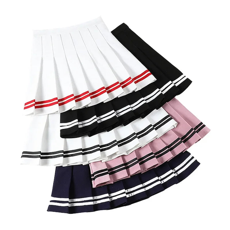 Fashion Korean Style Patchwork Skirt Harajuku Black Pleated Skirts Gothic Streetwear High Waist Mini Skirt Women Punk Skirt