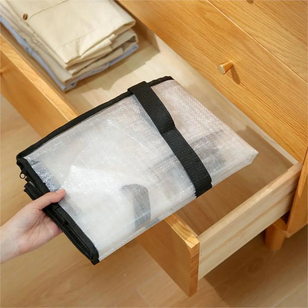 Quilt Organizer Bag Foldable Transparent Large Capacity Woven Closet Sort Waterproof Double Zipper Portable Storage for Clothes