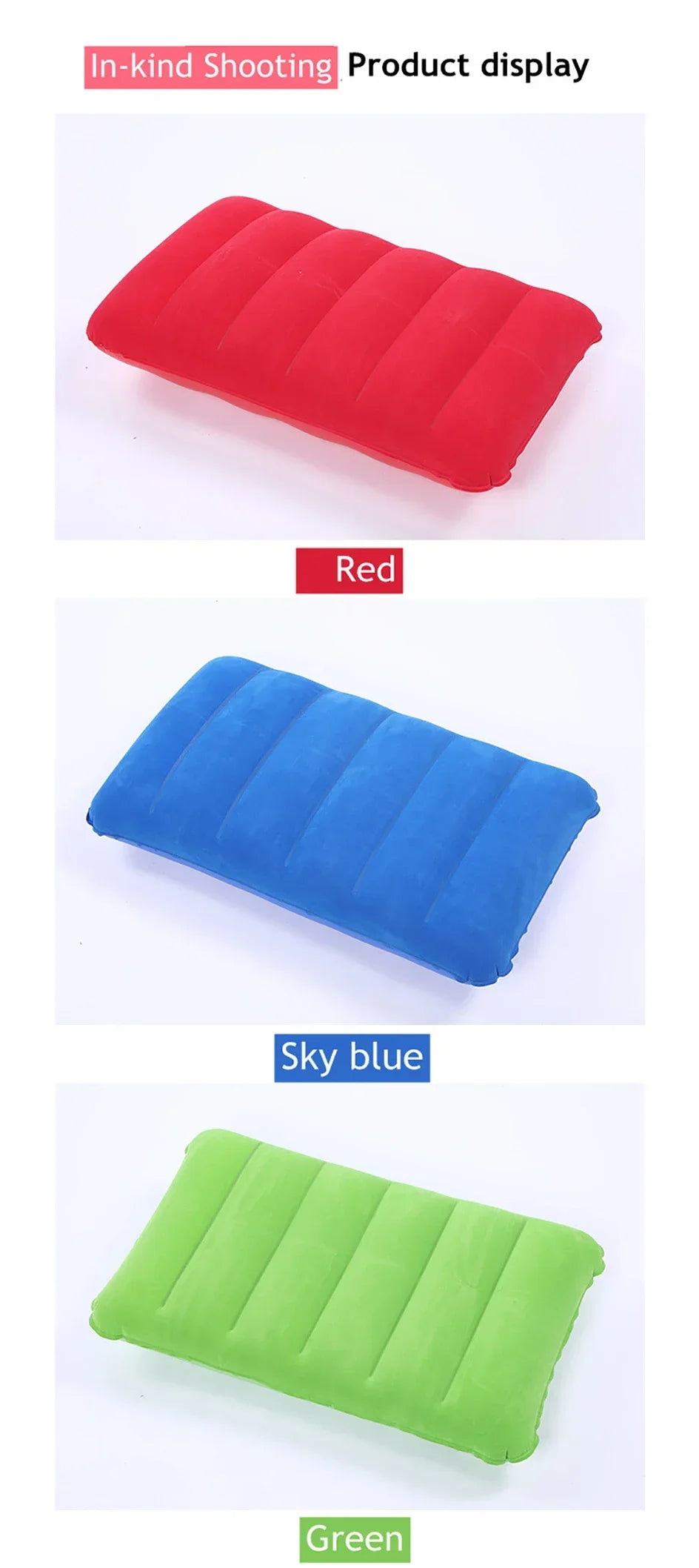 47x30cm Air Cushion Pillows Outdoor Camping Sleep Cushion Folding Square lnflatable Pillows Travel Backrest Plane Head Rest Big