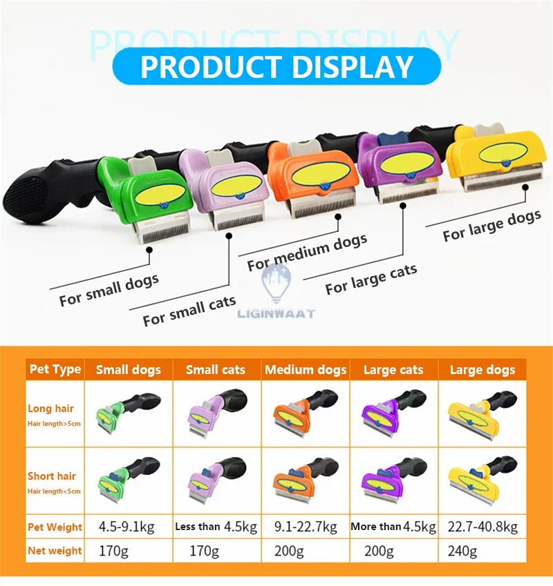 Cat & Dog Brush for Grooming, Hair Removal, and Massage