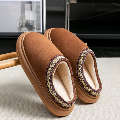 Men's Plush Slippers Indoor House Shoes With EVA Sole And Flannel Lining
