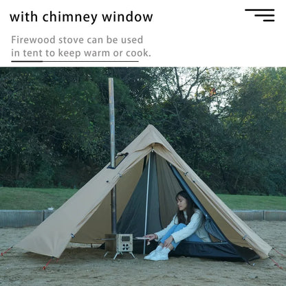 Hot Tent With Chimney Window Ultralight Double Layer Tipi Teepee 1 Person