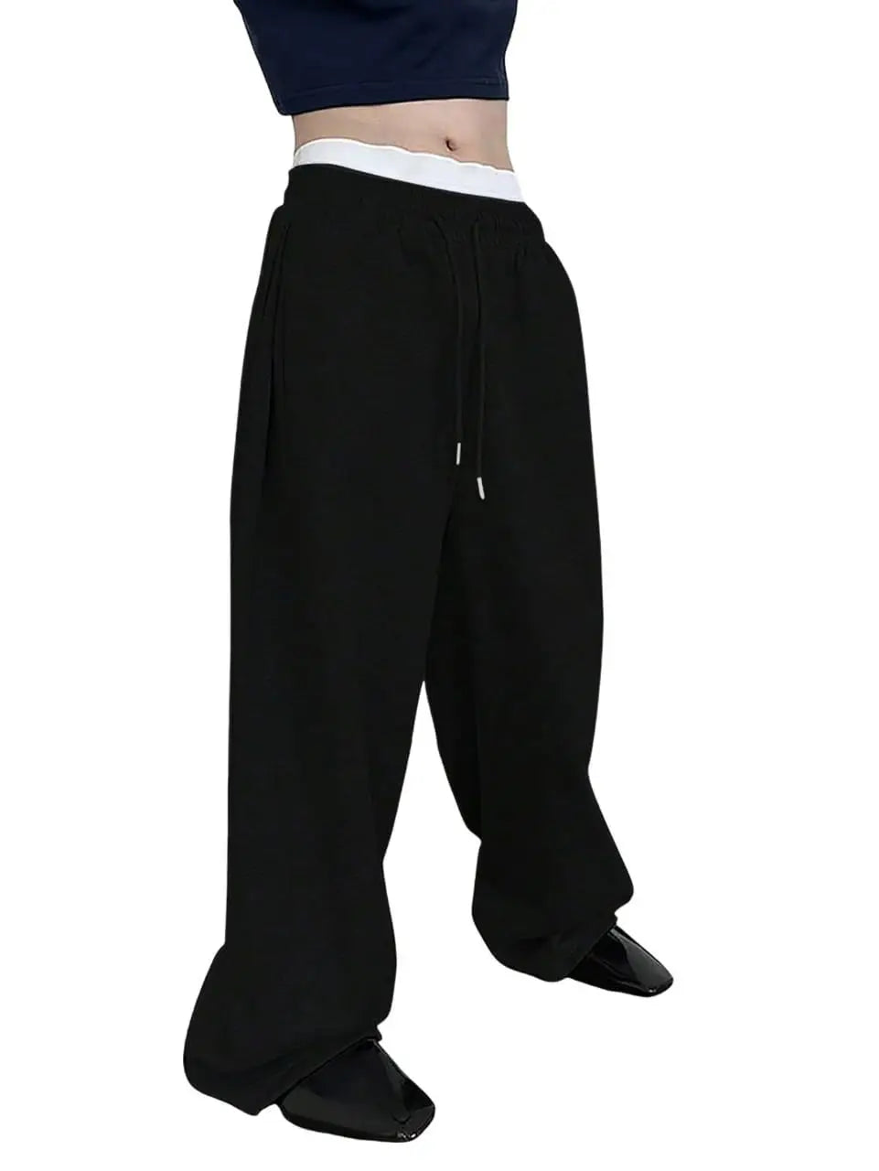 Men's Polyester Velvet Casual Pants Loose Wide Leg Autumn Winter
