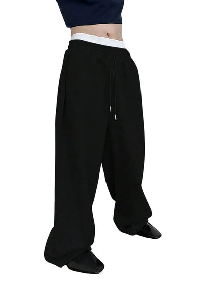Men's Polyester Velvet Casual Pants Loose Wide Leg Autumn Winter