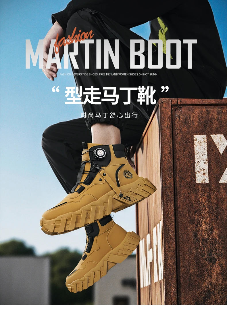 Leather High-Top Outdoor Boots For Men Ankle Hiking