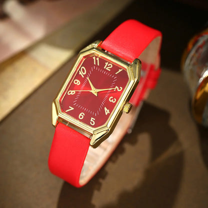 Fashionable Ladies Quartz Watch with Bracelet – Classic Square Design