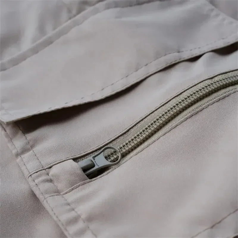 Outdoor shorts, bike shorts with elastic belts, baggy work shorts with multiple pockets, quick-drying printed sweatpants