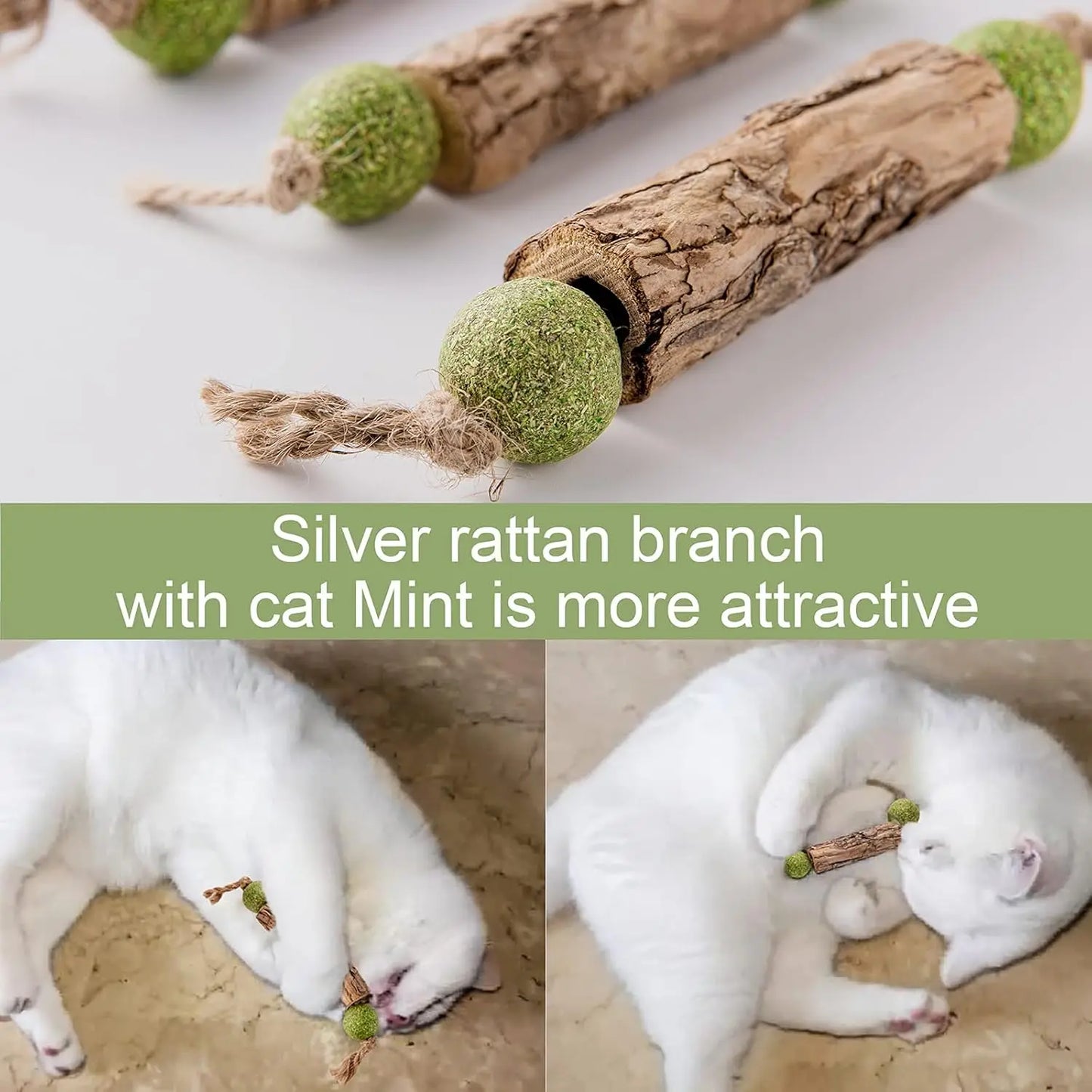 Natural Catnip & Silvervine Molar Stick for Cats