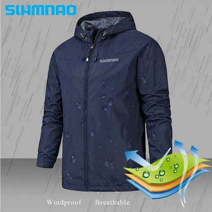 Men's Hooded Windproof Waterproof Polyester Jacket
