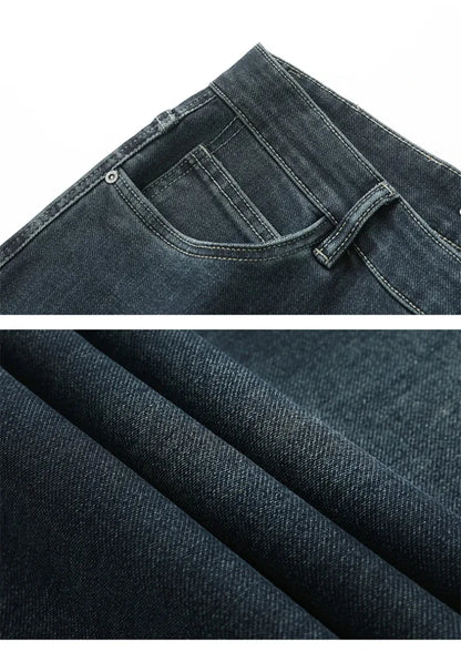 Men's Loose Straight Wide-Leg Jeans, Casual Business Style