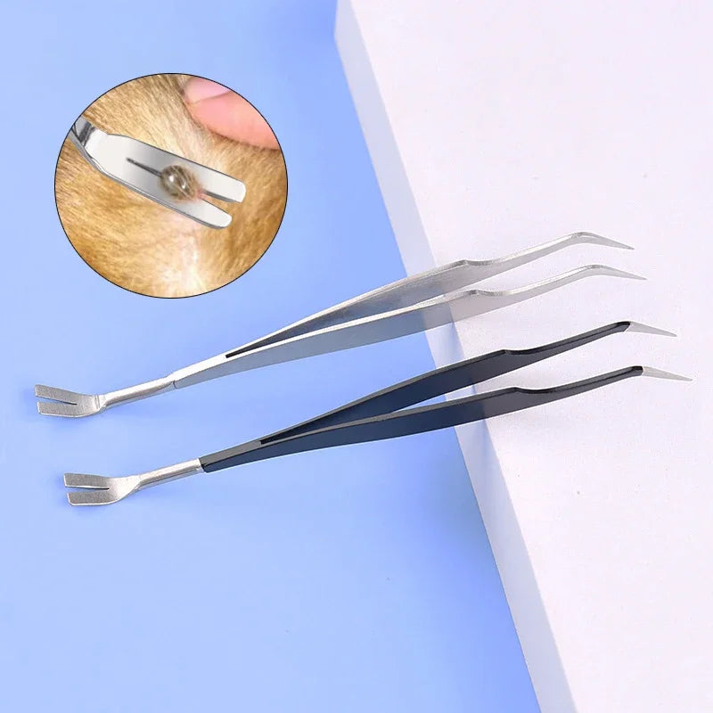 2 in 1 Tick Remover Tool Professional Removal Tweezers for Humans & Pets Pets Flea and Tick Removal Remover Tools
