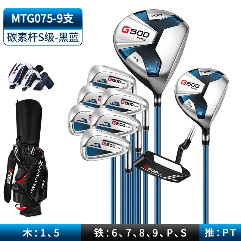 PGM Titanium Alloy No.1 Wood Iron Rod Putter Set Low center of gravity Golf Club Complete Set for Men Beginners MTG075