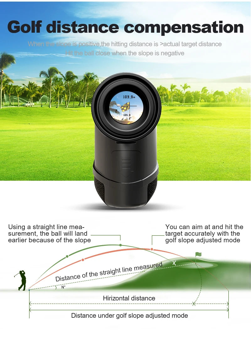 Nohawk Multifunctional Golf Laser Rangefinder Telescope with Flag-Lock Slope Distance Meter for Hunting Construction Monocular