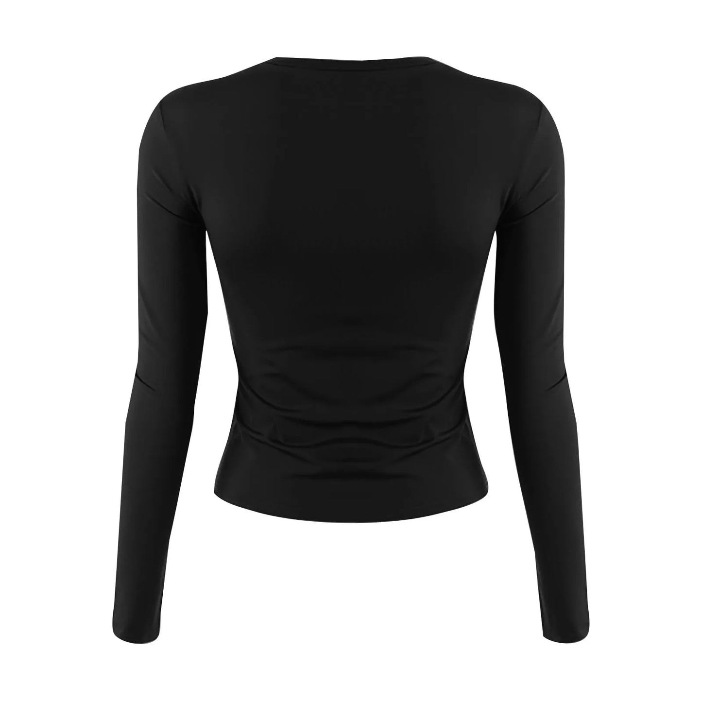Women’s Cotton O-Neck Long Sleeve Cropped Top