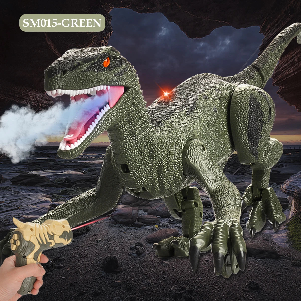 Remote Control Dinosaur Toys, Walking Dino with Light and Sound Velociraptor Tyrannosaurus Rex Spinosaurus Toy Electronic Gifts