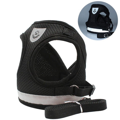Adjustable Reflective Nylon Pet Harness And Leash Escape Proof