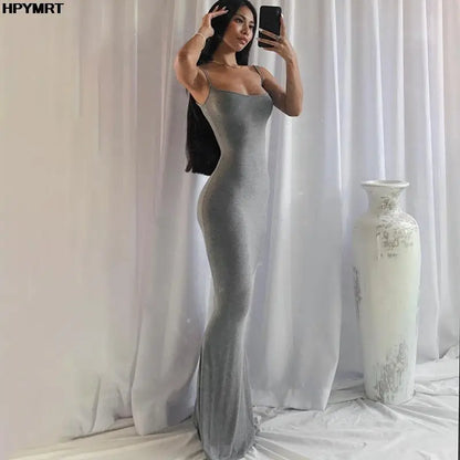 Strapless Backless Sleeveless Maxi Dress Polyester Floor Length