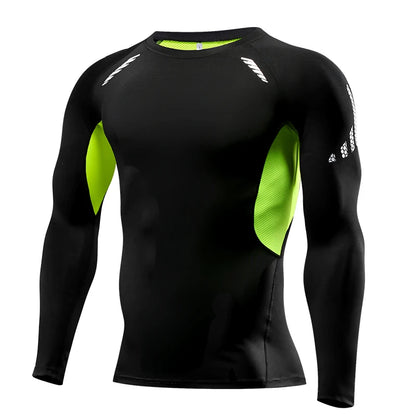 Men's Compression Long Sleeve Running T-Shirt Polyester Sizes S and M