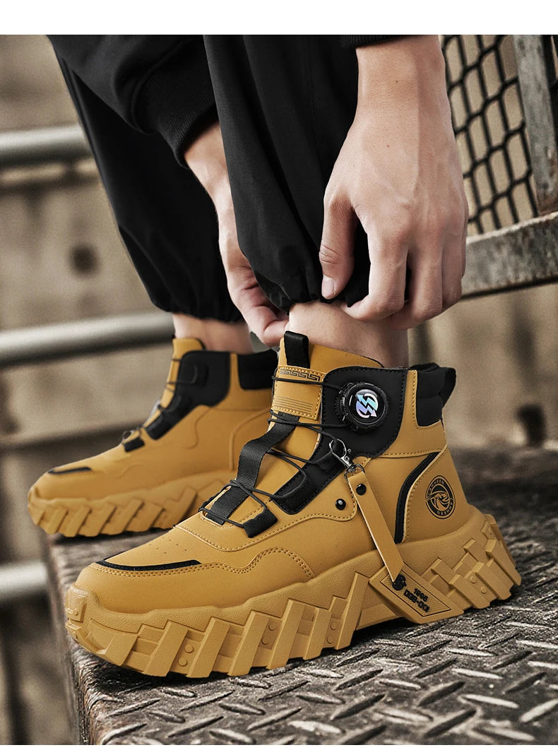 Leather High-Top Outdoor Boots For Men Ankle Hiking