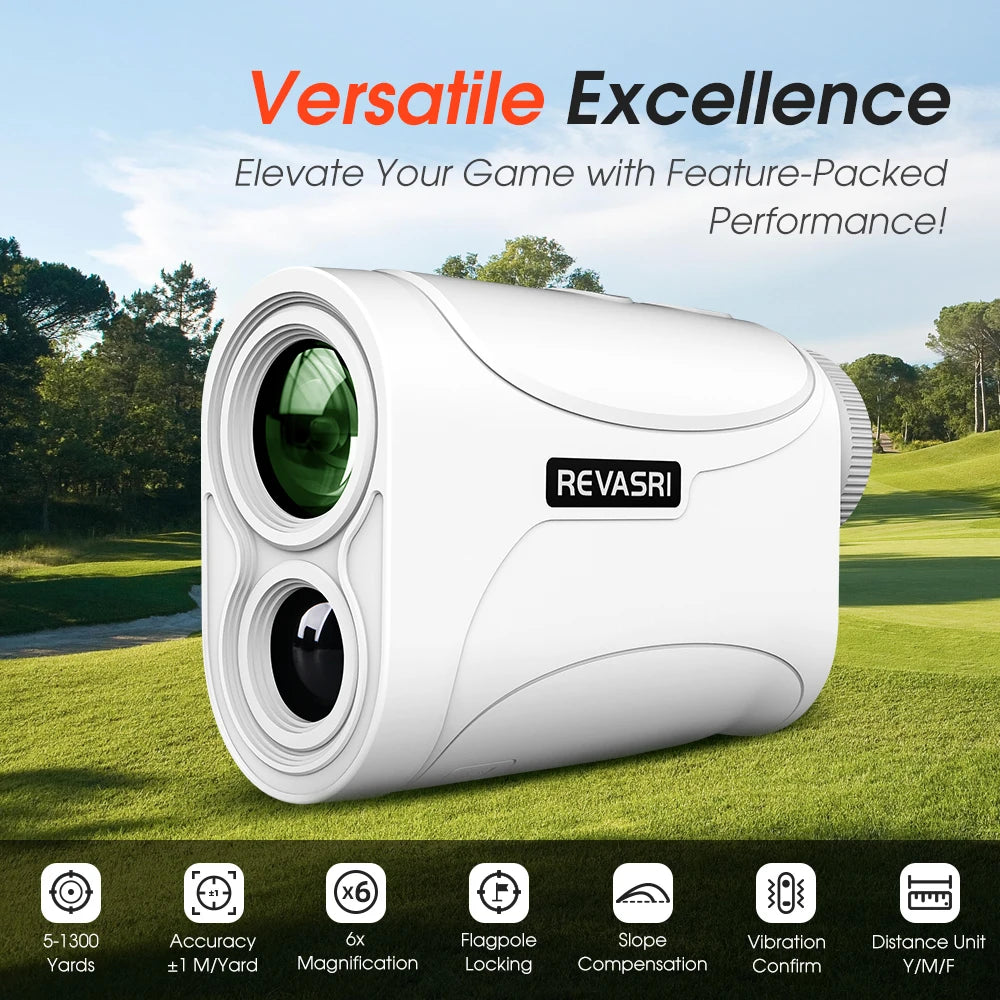 REVASRI Mini 1300 Yards Golf Rangefinder with Flag Locking Vibration Function 6x Magnification USB-C Charge for Ladies Golfers