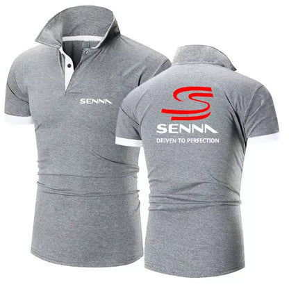 Mens Polyester Short Sleeve Polo Shirt With Print Casual