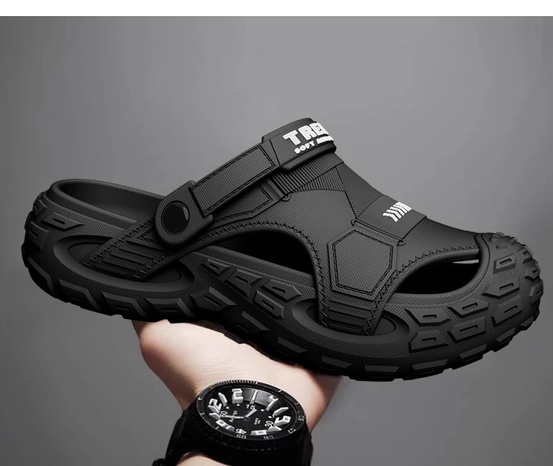 EVA Mens Sandals Thick Sole Outdoor Beach Perforated Summer Shoes