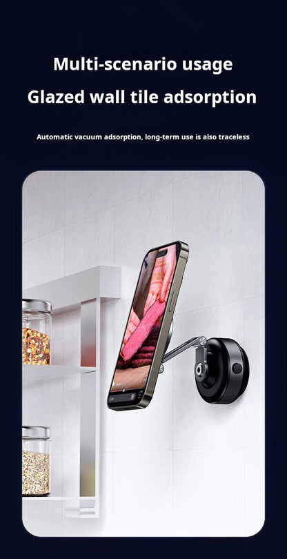 Magnetic Vacuum Adsorption Car Mount Aluminium Alloy Foldable 360 Rotation