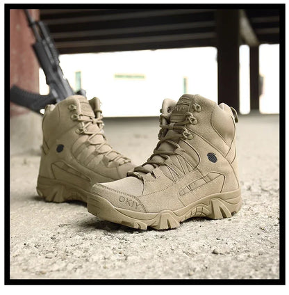 Desert Combat Boots Leather Hiking Shoes Men's Ankle Boots